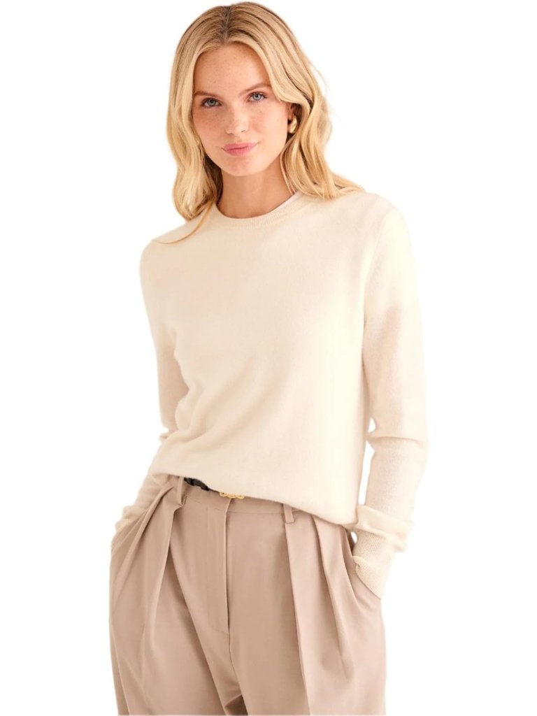 Cozy Women's Cashmere Crewneck Sweater - Soft, Warm, Classic Style, Perfect Fit